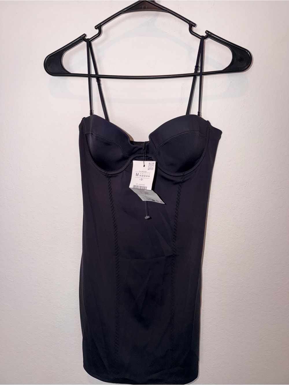 Zara Classic Black Bodycon Slip Dress - Women Intimates & Sleepwear